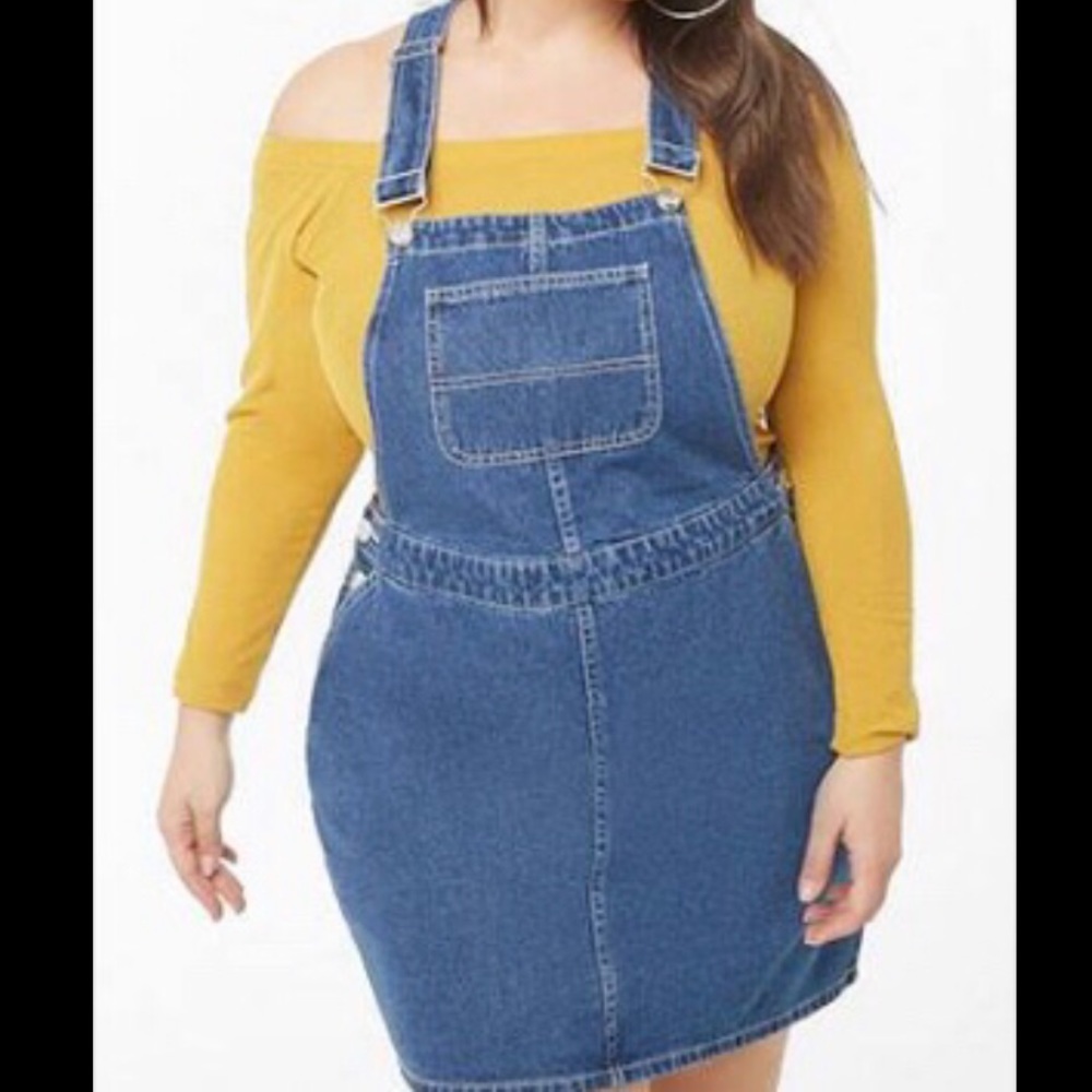 *NWT* Plus-size Denim Mini Overall Dress